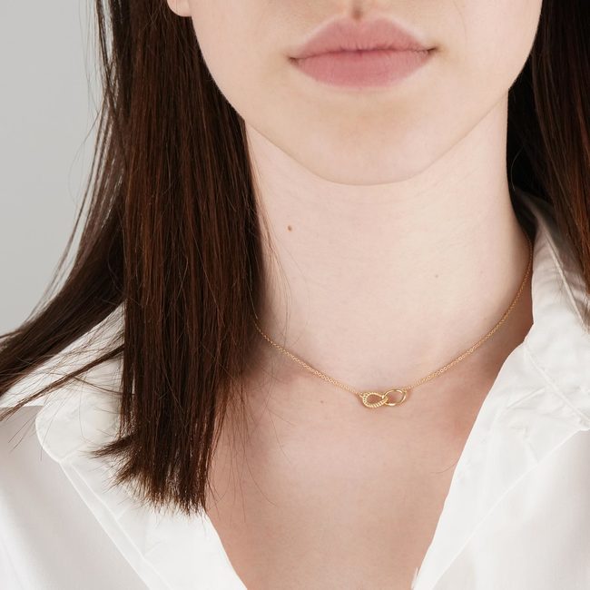 Mejuri Diamond Letter Pendant / What length is the model wearing? - pic